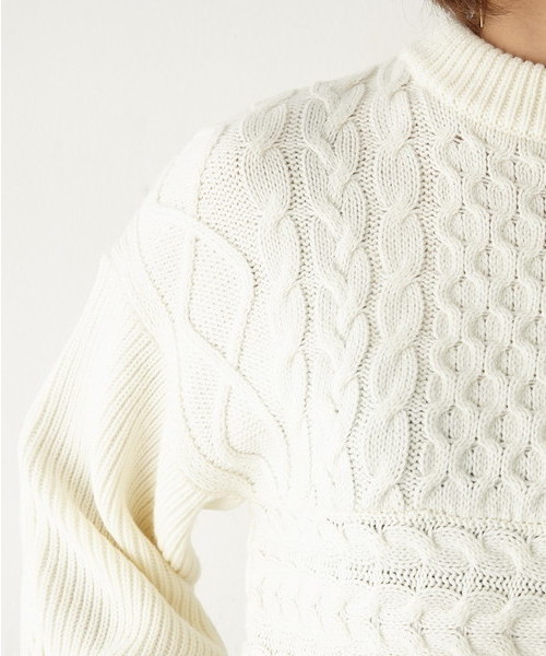 SLY(スライ)の「RANDOM CABLE LG TOPS(ニット/セーター・レディース・オフホワイト/ブラウン/ネイビー・FREE)」の8枚目の写真