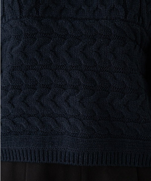 SLY(スライ)の「RANDOM CABLE LG TOPS(ニット/セーター・レディース・オフホワイト/ブラウン/ネイビー・FREE)」の6枚目の写真