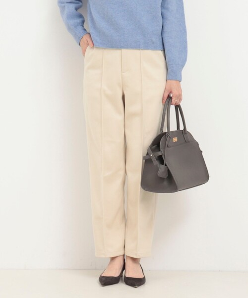 MICO COULIER（ミコクリエ）の「ピーチツイルストレッチストレートパンツ（その他パンツ・レディース・アイボリー/チャコールグレー・36/38）」の4枚目の写真