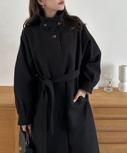 【着丈131㎝】sullen購入　DONNA KARAN マキシ丈　ロングコート 実物大型紙【No.642】肩タックの衿付きフレアーラインコート(SML・2L