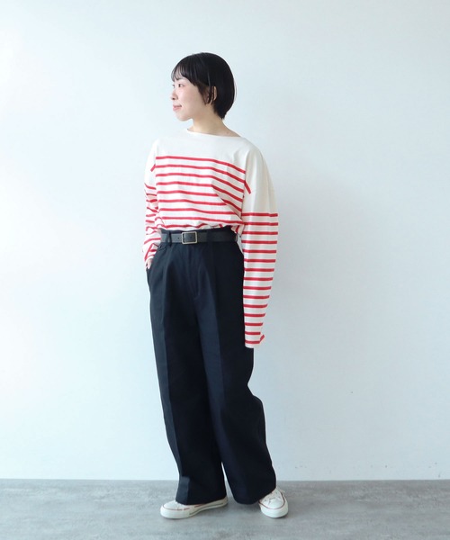 PAR ICI（パーリッシィ）の「強撚ドライツイル　センタープレスパンツ（その他パンツ・レディース・ベージュ/ネイビー・FREE）」の22枚目の写真