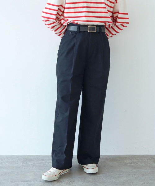 PAR ICI（パーリッシィ）の「強撚ドライツイル　センタープレスパンツ（その他パンツ・レディース・ベージュ/ネイビー・FREE）」の16枚目の写真