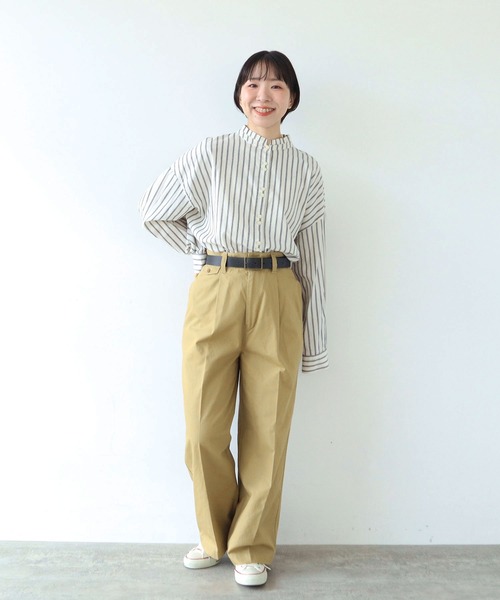 PAR ICI（パーリッシィ）の「強撚ドライツイル　センタープレスパンツ（その他パンツ・レディース・ベージュ/ネイビー・FREE）」の9枚目の写真