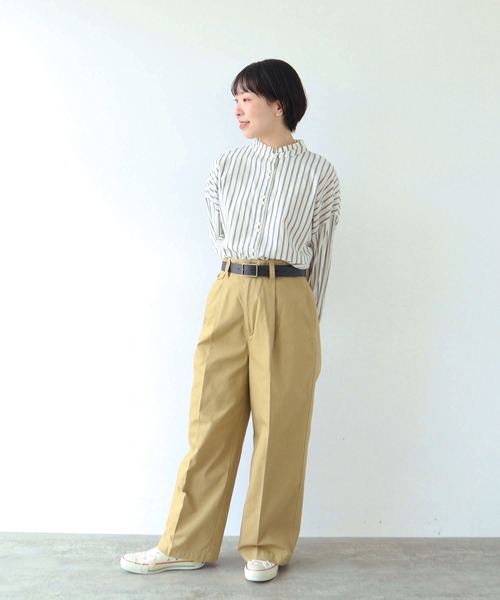 PAR ICI（パーリッシィ）の「強撚ドライツイル　センタープレスパンツ（その他パンツ・レディース・ベージュ/ネイビー・FREE）」の10枚目の写真