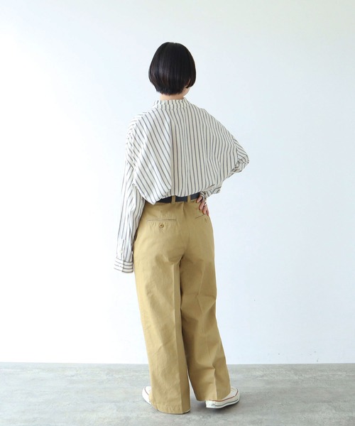 PAR ICI（パーリッシィ）の「強撚ドライツイル　センタープレスパンツ（その他パンツ・レディース・ベージュ/ネイビー・FREE）」の11枚目の写真