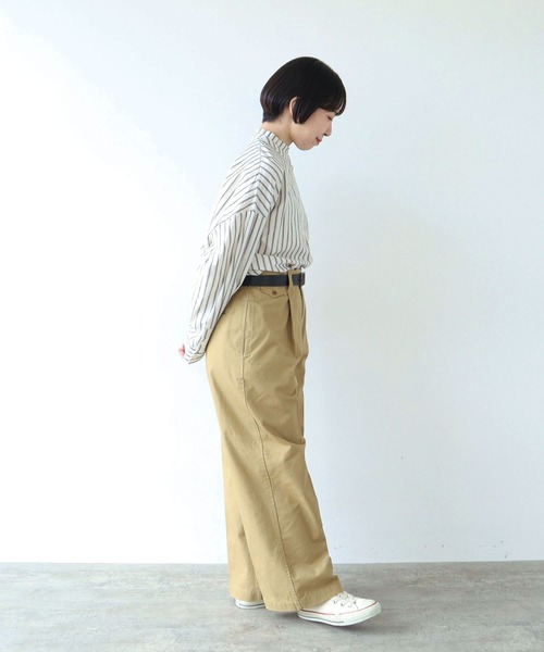 PAR ICI（パーリッシィ）の「強撚ドライツイル　センタープレスパンツ（その他パンツ・レディース・ベージュ/ネイビー・FREE）」の12枚目の写真