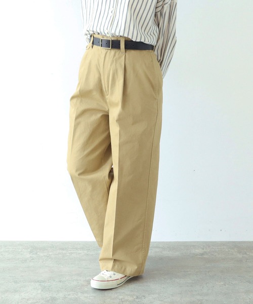 PAR ICI（パーリッシィ）の「強撚ドライツイル　センタープレスパンツ（その他パンツ・レディース・ベージュ/ネイビー・FREE）」の5枚目の写真