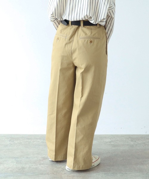 PAR ICI（パーリッシィ）の「強撚ドライツイル　センタープレスパンツ（その他パンツ・レディース・ベージュ/ネイビー・FREE）」の6枚目の写真