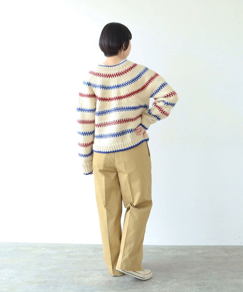 PAR ICI（パーリッシィ）の「強撚ドライツイル　センタープレスパンツ（その他パンツ・レディース・ベージュ/ネイビー・FREE）」の14枚目の写真