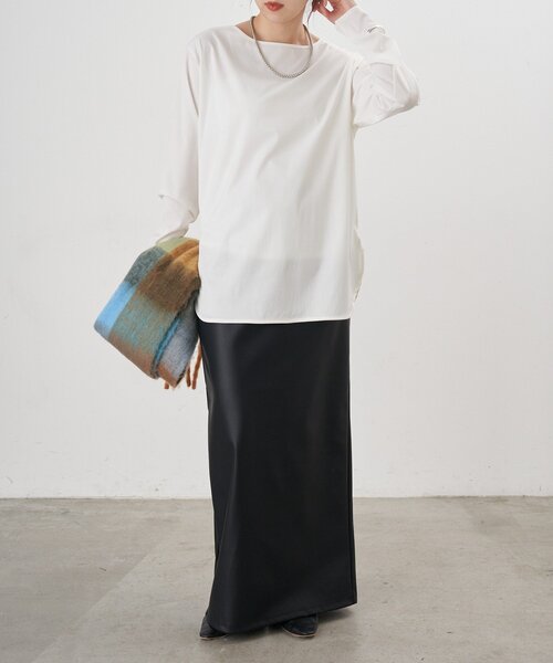 SHENERY（シーナリー）の「シンプルブラウス（シャツ/ブラウス・レディース・ブラック/オフホワイト・FREE）」の5枚目の写真