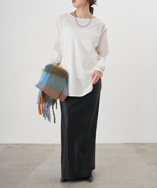 SHENERY（シーナリー）の「シンプルブラウス（シャツ/ブラウス・レディース・ブラック/オフホワイト・FREE）」の7枚目の写真