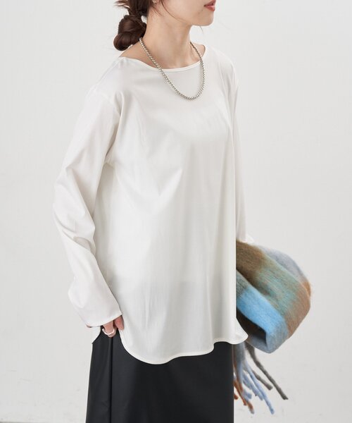 SHENERY（シーナリー）の「シンプルブラウス（シャツ/ブラウス・レディース・ブラック/オフホワイト・FREE）」の10枚目の写真