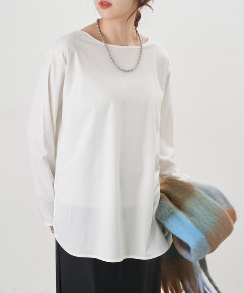 SHENERY（シーナリー）の「シンプルブラウス（シャツ/ブラウス・レディース・ブラック/オフホワイト・FREE）」の12枚目の写真