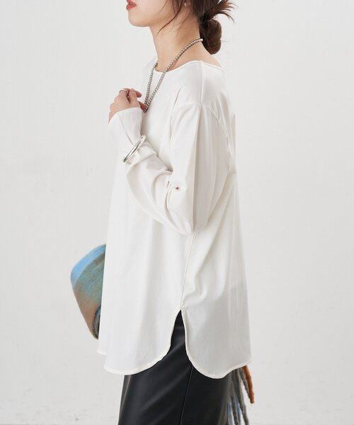 SHENERY（シーナリー）の「シンプルブラウス（シャツ/ブラウス・レディース・ブラック/オフホワイト・FREE）」の13枚目の写真