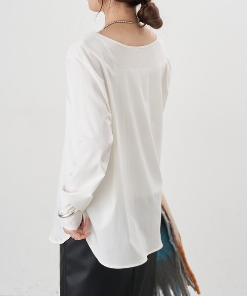 SHENERY（シーナリー）の「シンプルブラウス（シャツ/ブラウス・レディース・ブラック/オフホワイト・FREE）」の14枚目の写真