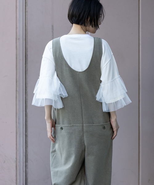 Munich（ミューニック）の「オーガニックコットンパイルコンビネゾン（つなぎ/オールインワン・レディース・カーキ/ブルーグレー/ブラック・FREE）」の6枚目の写真