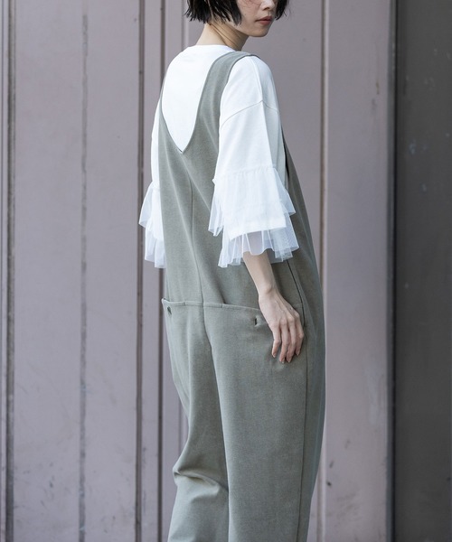 Munich（ミューニック）の「オーガニックコットンパイルコンビネゾン（つなぎ/オールインワン・レディース・カーキ/ブルーグレー/ブラック・FREE）」の5枚目の写真