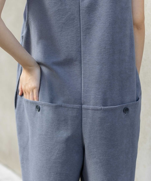 Munich（ミューニック）の「オーガニックコットンパイルコンビネゾン（つなぎ/オールインワン・レディース・カーキ/ブルーグレー/ブラック・FREE）」の17枚目の写真