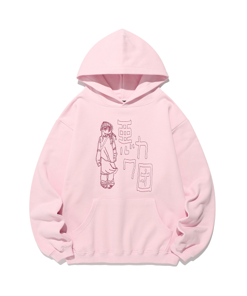 NICE GHOST CLUB(ナイスゴーストクラブ)の「WARUKAWADAN HOODIE_PINK(NG2FFUM403A)(パーカー・レディース・ピンク・SMALL/MEDIUM/LARGE)」の1枚目の写真