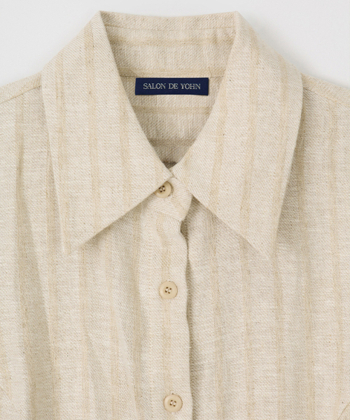 SALON DE YOHN（サロンドヨーン）の「Classic Linen Short Sleeve Shirt_ Beige（シャツ/ブラウス・レディース・その他・SMALL/MEDIUM）」の5枚目の写真