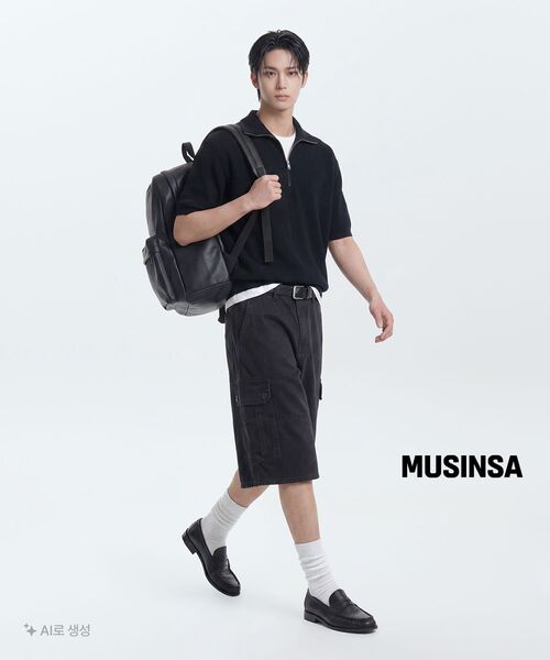 HYOJI(ヒョージ)の「SS ルーズフィット Uネック 半袖Tシャツ (3カラー)(Tシャツ/カットソー・メンズ・アイボリー/ブラック/グレー・LARGE/MEDIUM/X-LARGE/SMALL)」の6枚目の写真