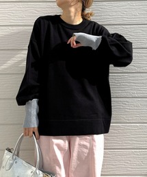 Q | 袖配色スリットニット(ニット/セーター)