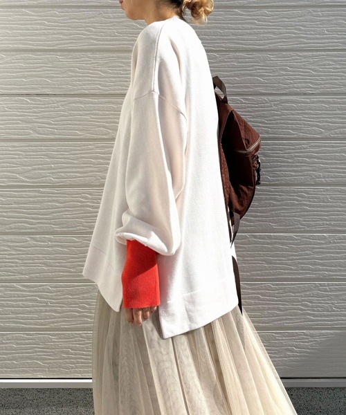 Q（キュー）の「袖配色スリットニット（ニット/セーター・レディース・レモンイエロー/アイボリー/ブラック・MEDIUM）」の16枚目の写真