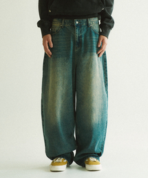 bounDary（バウンダリー）の「ヴィンテージウォッシングバルーンフィットロングデニムパンツ[ウォッシュドブルー]（デニムパンツ）」