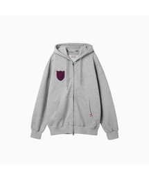 Menasoo Applique Two Way Hoodie Zip Up_Gray Melange