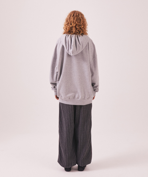 MENASOO（ミナス）の「Menasoo Applique Two Way Hoodie Zip Up_Gray Melange（パーカー・レディース・ライトグレー・MEDIUM/LARGE）」の6枚目の写真