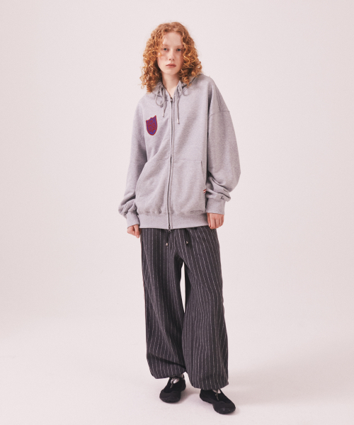 MENASOO（ミナス）の「Menasoo Applique Two Way Hoodie Zip Up_Gray Melange（パーカー・レディース・ライトグレー・MEDIUM/LARGE）」の7枚目の写真