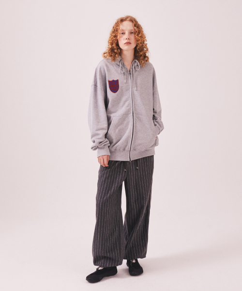 MENASOO（ミナス）の「Menasoo Applique Two Way Hoodie Zip Up_Gray Melange（パーカー・レディース・ライトグレー・MEDIUM/LARGE）」の8枚目の写真