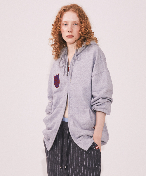 MENASOO（ミナス）の「Menasoo Applique Two Way Hoodie Zip Up_Gray Melange（パーカー・レディース・ライトグレー・MEDIUM/LARGE）」の11枚目の写真