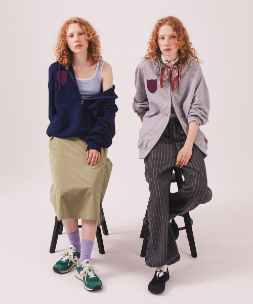 MENASOO（ミナス）の「Menasoo Applique Two Way Hoodie Zip Up_Gray Melange（パーカー・レディース・ライトグレー・MEDIUM/LARGE）」の13枚目の写真