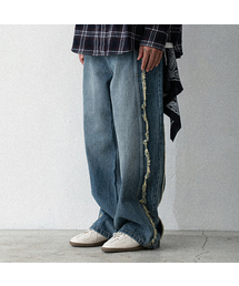 BURNING CAPONE（バーニングカポネ）の「BC カットオフヴィンテージウォッシングデニムパンツ (MEDIUM BLUE)（デニムパンツ）」