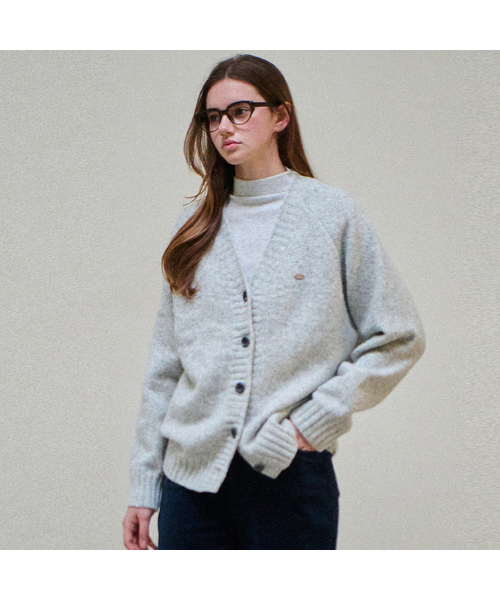 SLOWLOLLI(スローローリ)の「Comfort wool knit cardigan_4 Colors(カーディガン/ボレロ・レディース・ブルー/グレー/アイボリー/ブラック・FREE)」の1枚目の写真
