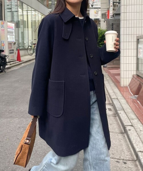 【15日までの出品です】エムプルミエ ❤︎ ハンドステッチミドルライトコート マルチウェイポンチョ風ミドルコート - ジャケット/アウター通販