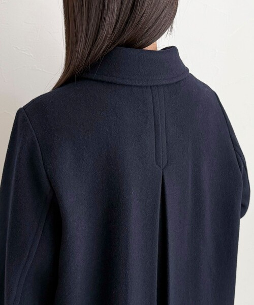 fredy emue(フレディエミュ)の「【追加生産決定!】Super100ステンカラーミドルコート(ダッフルコート・レディース・ネイビー・38/36)」の3枚目の写真