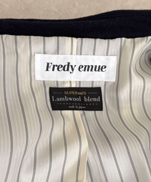 fredy emue(フレディエミュ)の「【追加生産決定!】Super100ステンカラーミドルコート(ダッフルコート・レディース・ネイビー・38/36)」の10枚目の写真
