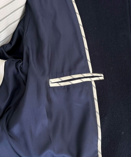 fredy emue(フレディエミュ)の「【追加生産決定!】Super100ステンカラーミドルコート(ダッフルコート・レディース・ネイビー・38/36)」の12枚目の写真