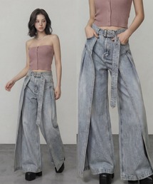 DURAS（デュラス）の「サイドカバーラップワイドデニムパンツ（デニムパンツ）」