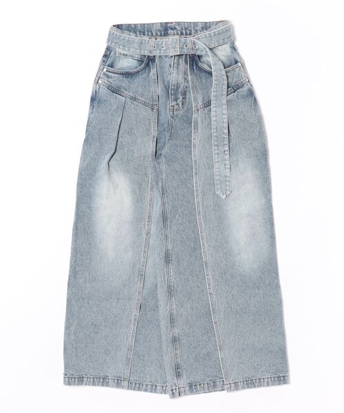 DURAS(デュラス)の「サイドカバーラップワイドデニムパンツ(デニムパンツ・レディース・インディゴブルー/ライトブルー・S-M/M-L)」の15枚目の写真