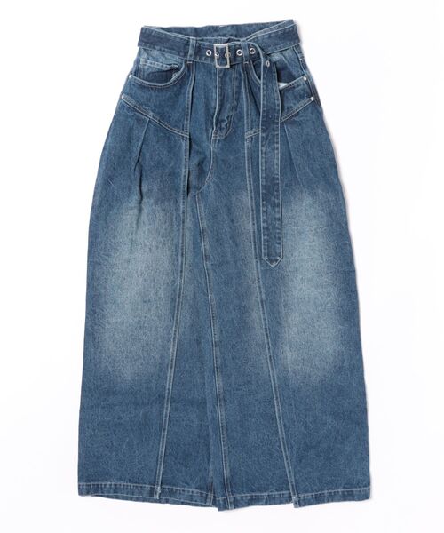 DURAS(デュラス)の「サイドカバーラップワイドデニムパンツ(デニムパンツ・レディース・インディゴブルー/ライトブルー・S-M/M-L)」の14枚目の写真