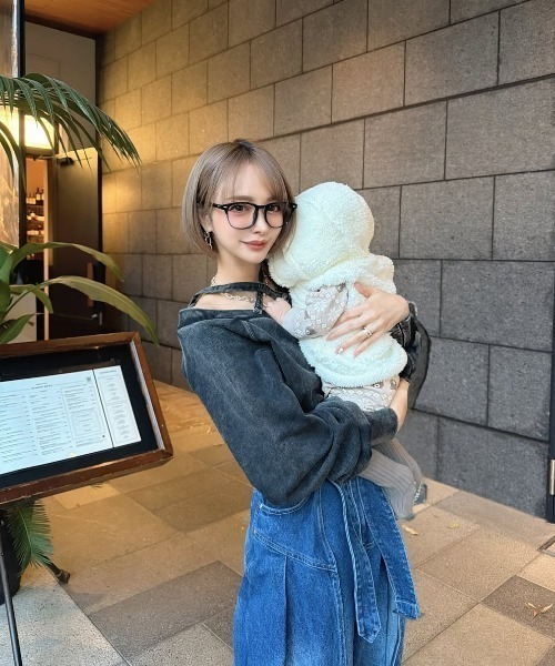 DURAS(デュラス)の「サイドカバーラップワイドデニムパンツ(デニムパンツ・レディース・インディゴブルー/ライトブルー・S-M/M-L)」の19枚目の写真