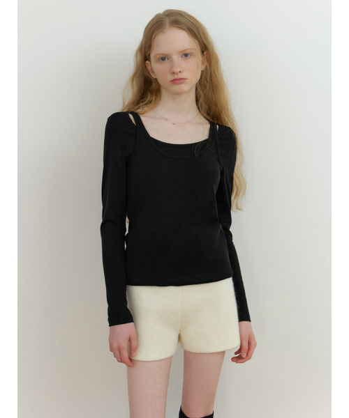 RE_L(リエル)の「Sou layered t-shirt_2piece (black)(Tシャツ/カットソー・レディース・その他・FREE)」の3枚目の写真
