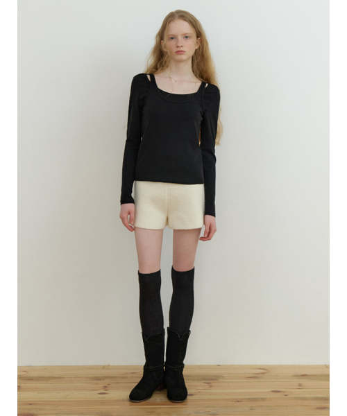 RE_L(リエル)の「Sou layered t-shirt_2piece (black)(Tシャツ/カットソー・レディース・その他・FREE)」の5枚目の写真