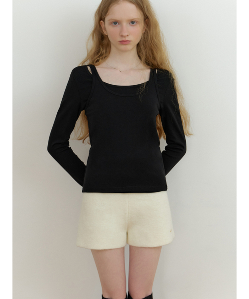 RE_L(リエル)の「Sou layered t-shirt_2piece (black)(Tシャツ/カットソー・レディース・その他・FREE)」の6枚目の写真