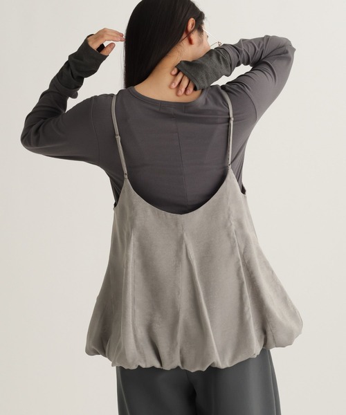 studio CLIP（スタディオクリップ）の「【daily CLIP】ルーズフレアビスチェ（キャミソール・レディース・ホワイト/チャコール・FREE）」の12枚目の写真