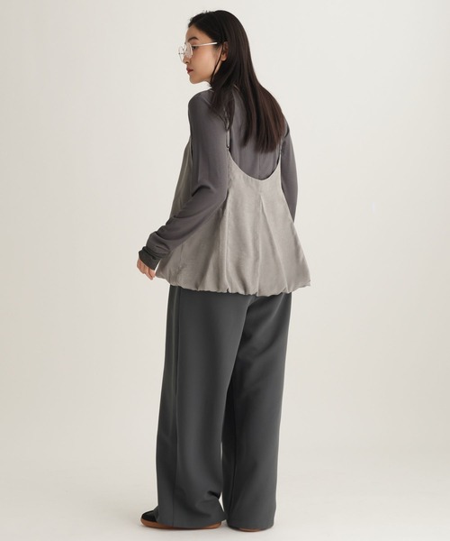 studio CLIP（スタディオクリップ）の「【daily CLIP】ルーズフレアビスチェ（キャミソール・レディース・ホワイト/チャコール・FREE）」の14枚目の写真