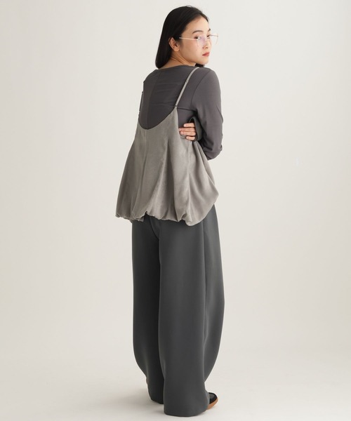 studio CLIP（スタディオクリップ）の「【daily CLIP】ルーズフレアビスチェ（キャミソール・レディース・ホワイト/チャコール・FREE）」の15枚目の写真